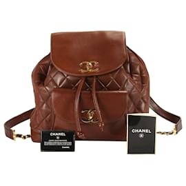 Chanel-Chanel Duma Backpack Large Brown Lambskin-Brown