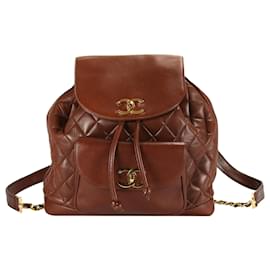 Chanel-Chanel Duma Backpack Large Brown Lambskin-Brown