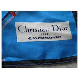 Christian Dior-bufanda christian dior para air france concorde vintage coleccionista excelente-Azul