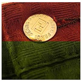 Fendi-Mini-jupe en jean Vintage Zucca FF-Marron