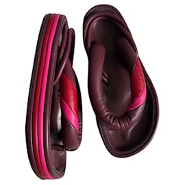 Isabel Marant-Isabel Marant leather waikiki sandals-Red,Dark red,Dark purple