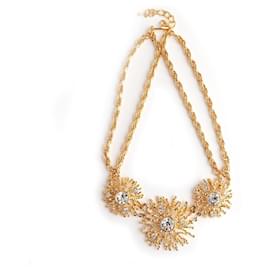 Kenneth Jay Lane-Flower necklace-Golden