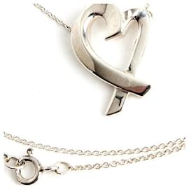 Tiffany & Co-TIFFANY & CO. Anhänger Halskette Liebevolles Ovales Herz Silber 925-Silber