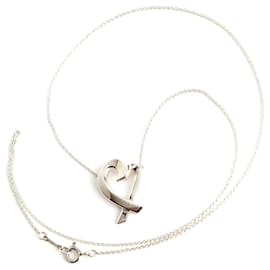 Tiffany & Co-TIFFANY & CO. Pendant Necklace Loving Oval Heart Silver 925-Silvery