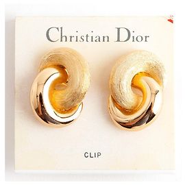 Orecchini a clip Christian Dior a spirale D'oro