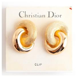 Christian Dior-Christian Dior swirl clip on earrings-Golden