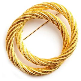 Christian Dior 2 spilla rotonda D'oro