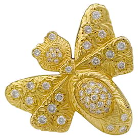 Autre Marque-Garnazelle "Butterfly" ring in yellow gold, diamants.-Other