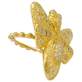 Autre Marque-Garnazelle "Butterfly" ring in yellow gold, diamants.-Other