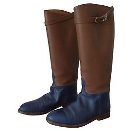 HERMÈS Jumping Riders Brown Navy blue