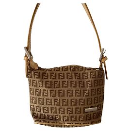Sac Fendi Baguette Zucca Marron Beige Marron clair Marron foncé