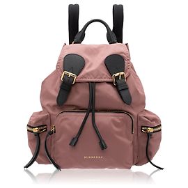Burberry Nylon and Leather Medium Rucksack Backpack Bag Pink