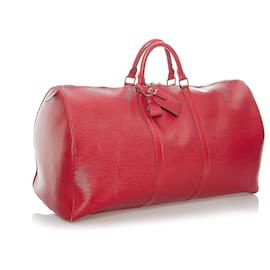 Louis Vuitton-Louis Vuitton Red Epi Keepall 60-Roja