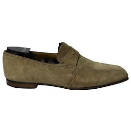 Mocassini Berluti Slip On in Pelle Scamosciata Beige Beige