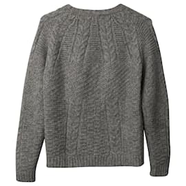 Apc-a.P.C. Galway Cable Knit Sweater in Grey Alpaca Fiber-Grey