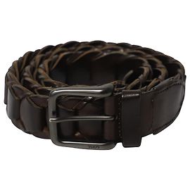 Cinto de fivela tecido Tod's em couro marrom Marrom