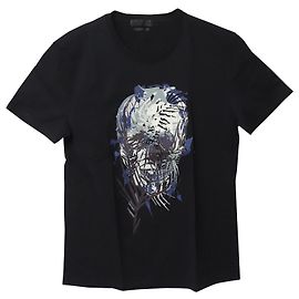 T-shirt a maniche corte con grafica con teschio floreale di Alexander McQueen in cotone nero Nero