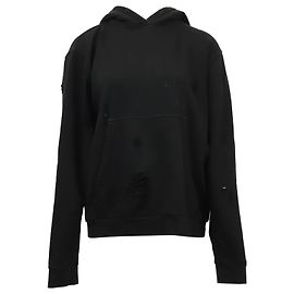 Sandro Paris Sudadera con capucha desgastada de algodón negro Negro