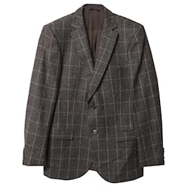Ermenegildo Zegna-Ermenegildo Zegna Checked Suit Blazer in Brown Wool-Brown