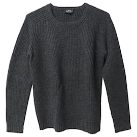 Apc-a.P. C Ribbed Sweater in Gray Wool-Grey