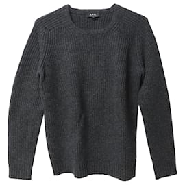 Apc BEIM.P. C Gerippter Pullover aus grauer Wolle Grau