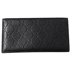 Gucci-Gucci GG Signature Bifold Wallet in Black Leather-Black