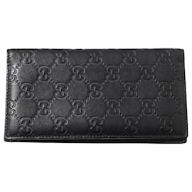 Gucci-Gucci GG Signature Bifold Wallet in Black Leather-Black
