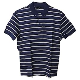 Gucci-Gestreiftes Kurzarm-Poloshirt von Gucci aus marineblauer und weißer Baumwolle-Mehrfarben