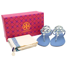 Tory Burch-Tory Burch Miller Sandals in Blue Leather-Other