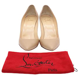 Christian Louboutin-Christian Louboutin Apostrophy 100 Pumps in Nude Nappa Leather-Flesh