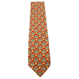Versace Corbata de seda estampada roja Roja