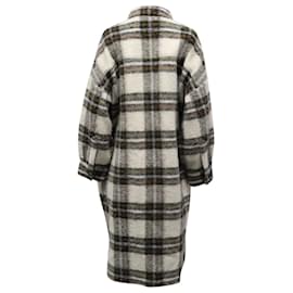 Isabel Marant-Isabel Marant Etoile Checked Gabrion Coat in Cream Wool-White,Cream