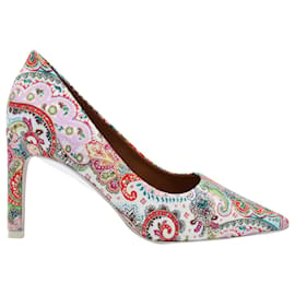 Zimmermann-Zimmermann Printed Woven Pumps in Multicolor Linen-Other