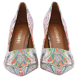 Zimmermann-Zimmermann Printed Woven Pumps in Multicolor Linen-Other