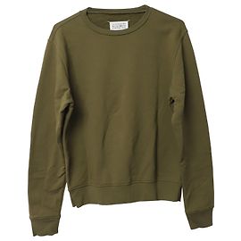 Maison Martin Margiela Maison Margiela Pullover mit Ellbogen-Patch aus olivgrüner Baumwolle Grün Olivgrün