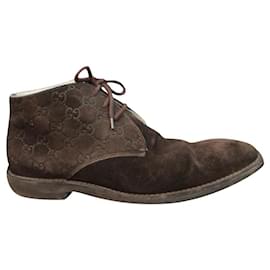 Gucci-Gucci suede lined boots p 43-Dark brown