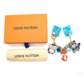 Louis Vuitton-Louis Vuitton Or Animal Family Key Holder Bag Charm M68997-Multicolore