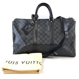 Louis Vuitton-Louis Vuitton Keepall 45 Bandoulière Damier Toile Graphite-Noir