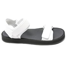 The row Sandali con chiusura a strappo Nero Bianco