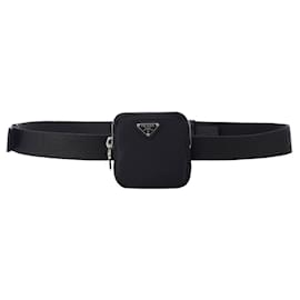 Prada-Prada Woven nylon belt-Black