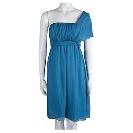 Philosophy Di Alberta Ferretti Robe asymétrique en soie drapée Bleu