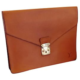 Louis Vuitton-Vintage briefcase in camel leather-Beige