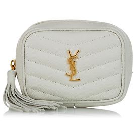 Yves Saint Laurent Lou Lou Baby Clutch Weiß Leder Weiß
