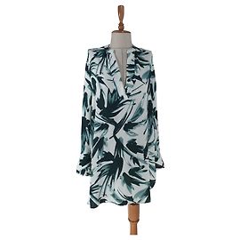By Malene Birger Camicetta Caftano Cabana Bianco Verde Viscosa Bianco Multicolore Verde