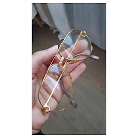 Cartier-ÓCULOS DE SOL AVIADOR CARTIER TRINITY EM ÓCULOS DOURADOS OURO METAL-Dourado