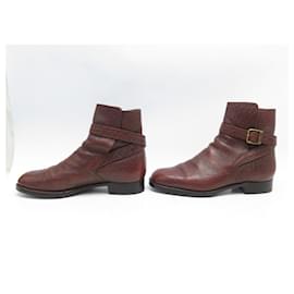 JM Weston-JM WESTON SHOES JODHPUR ANKLE BOOTS 722 41.5 7.5SHARK LEATHER BOOTS SHOES-Dark red