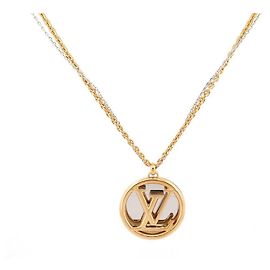 COLAR LOUIS VUITTON COLAR LOUISE LOGO LV M64281 COLAR DE OURO E PRATA Dourado
