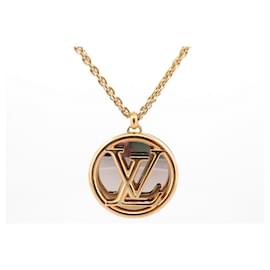 Louis Vuitton-NECKLACE LOUIS VUITTON NECKLACE LOUISE LOGO LV M64281 GOLD & SILVER NECKLACE-Golden