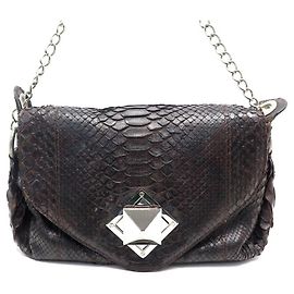 Sonia Rykiel Handtasche 30 CM PYTHON LEDER HANDTASCHE AUS LEDER Braun