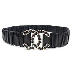 NEW CHANEL BELT SIZE 38 70 a 100 CC LOGO CHAIN & BLACK LEATHER NEW BELT Black